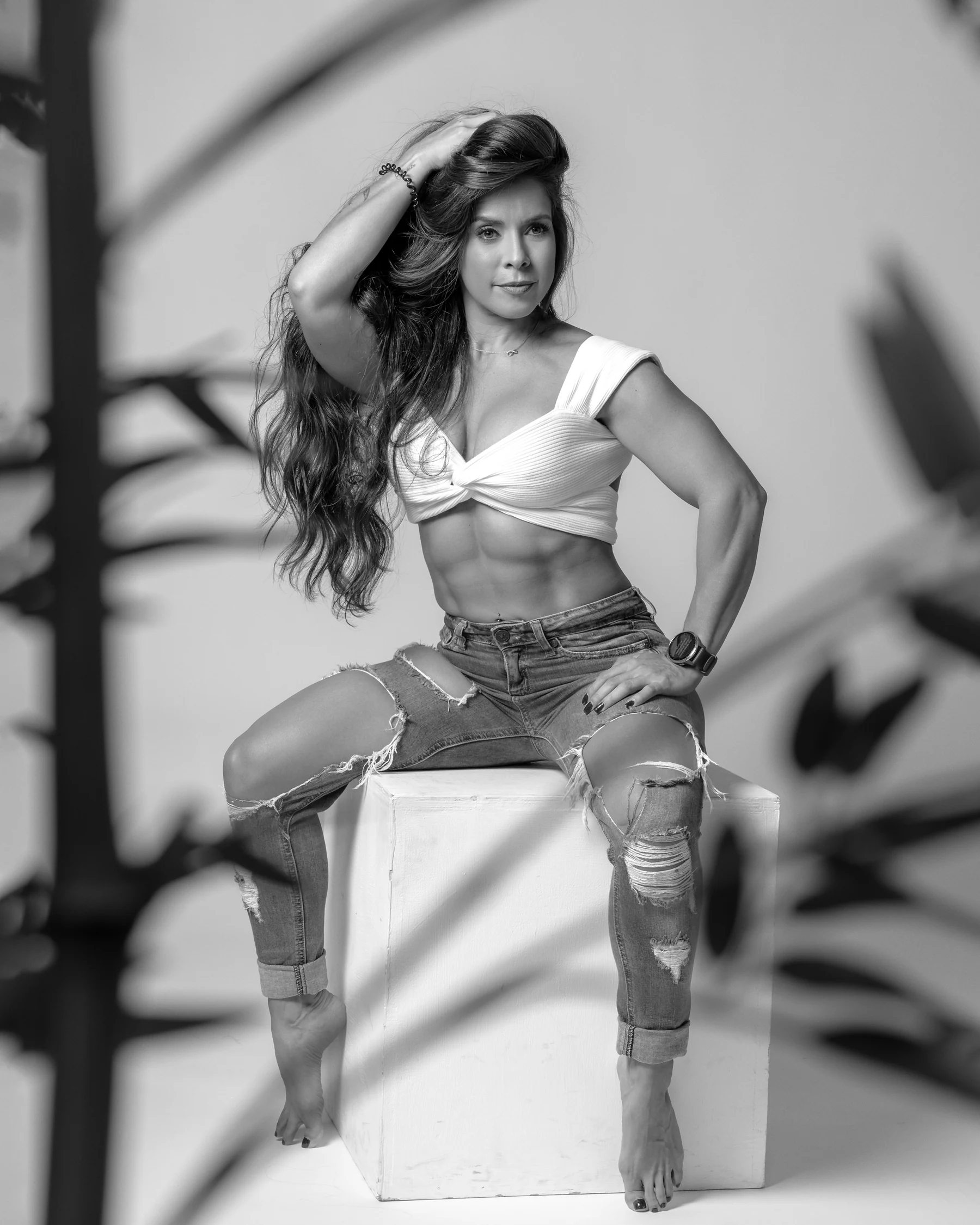 Retrato femenino en blanco y negro